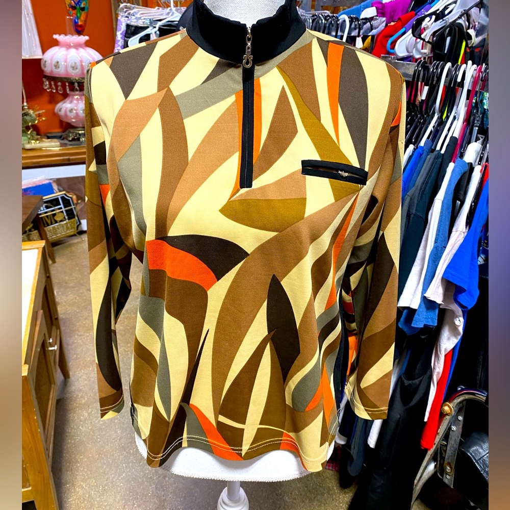 90’s zip up club shirt